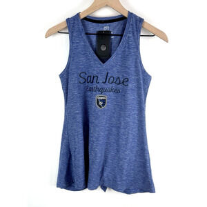 Fanatics Womens Size XS San Jose Earthquakes Tank Top Slit‎ Back Knot Detail